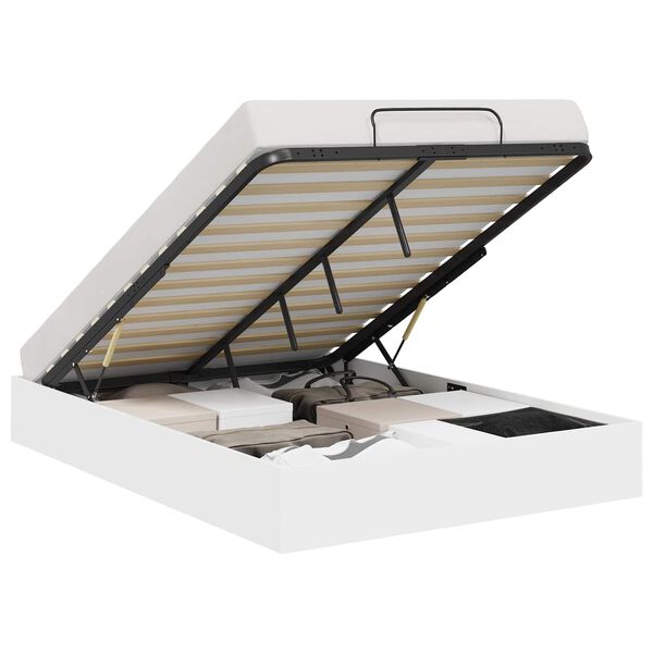 vidaXL Cadru de pat otoman Alb 193 x 120 x 25 cm Lemn prelucrat