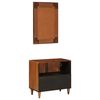 vidaXL Set de mobilier pentru baie 2 pcs castan Lemn de mango solid