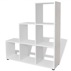 vidaXL Bibliotecă &icirc;n trepte / Raft de expunere 107 cm Alb