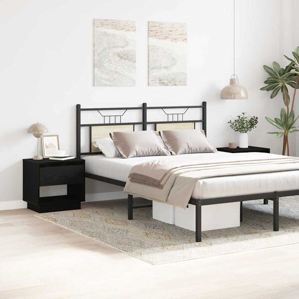 vidaXL Noptieră 2 pcs Stejar Negru 45 x 34 x 44 cm Lemn compozit