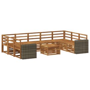 vidaXL Seturi de canapele 10 pcs natural Lemn Solid de Acacia