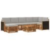 vidaXL Set de canapele de exterior 8 buc. Natural și gri deschis