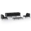 vidaXL Set de mobilier de grădină & perne 6 piese gri &icirc;nchis poliratan