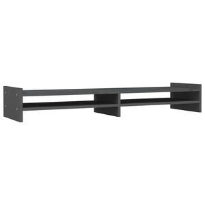 vidaXL Suport pentru monitor, gri, 100x27x15 cm, lemn masiv pin