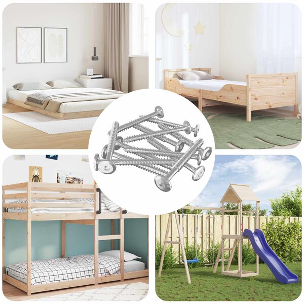 vidaXL Șuruburi din Lemn 1350 pcs Argintiu Oțel