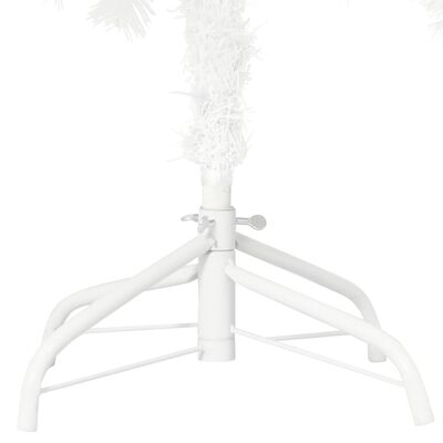 vidaXL Set brad de Crăciun artificial cu LED-uri/globuri, alb, 180 cm