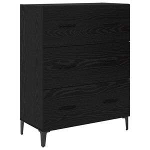 vidaXL Bufet Stejar Negru 69,5 x 34 x 90 cm Lemn Ingineresc și Fier