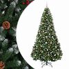 vidaXL Brad de Crăciun artificial verde cu globuri 180 cm 300 LED-uri
