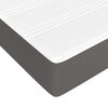 vidaXL Pat box spring cu saltea, gri, 80x200 cm, piele ecologică