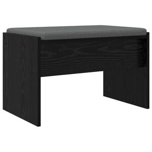 vidaXL Bancă pentru hol cu pernă Stejar Negru 63 x 38 x 40 cm