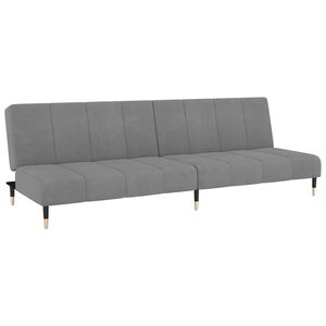 vidaXL Canapea extensibilă cu 2 locuri, gri deschis, catifea