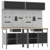 vidaXL Set banc de lucru 8 buc. Negru și Gri Oțel vopsit electrostatic