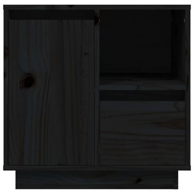 vidaXL Noptieră, negru, 50x34x50 cm, lemn masiv de pin