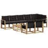 vidaXL Set de canapele de exterior 9 buc. Alb și negru