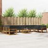 vidaXL Set de canapele de exterior cu pernă 11 pcs Natural și Antracit