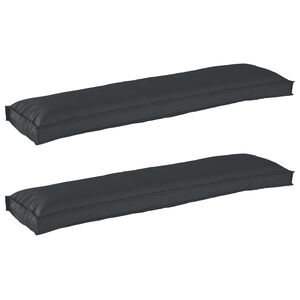vidaXL Set de perne pentru palet 2 pcs Negru 150 x 40 x 8 cm țesătură