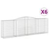 vidaXL Coșuri gabion arcuite 6 buc, 400x50x120/140 cm, fier galvanizat