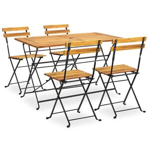 vidaXL Set mobilier de exterior pliabil, 5 piese, lemn masiv de acacia