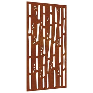 vidaXL Decor perete de grădină 105x55 cm design bambus oțel Corten