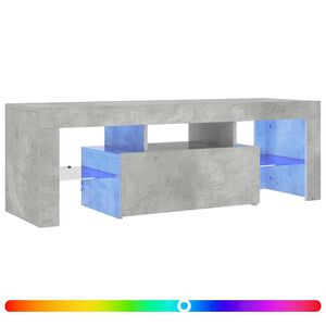 vidaXL Comodă TV cu lumini LED, gri beton, 120x35x40 cm