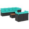 vidaXL Set canapele de grădină cu perne, 8 piese, negru, poliratan