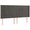 vidaXL Tăblie de pat cu aripioare gri &icirc;nchis 203x16x118/128 cm catifea