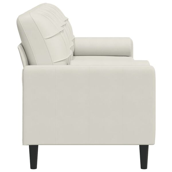 vidaXL Canapea cu 3 locuri cu pernuțe, crem, 210 cm, catifea