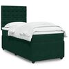 vidaXL Pat box spring cu saltea, verde &icirc;nchis, 90x190 cm, catifea