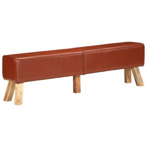 vidaXL Bancă de gimnastică, maro, 160 cm, piele naturală