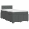 vidaXL Pat boxspring cu saltea Gri &icirc;nchis 120 x 190 cm Țesătură