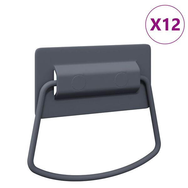 vidaXL M&acirc;nere pentru dulap 12 pcs Antracit 85 x 45 mm Metal