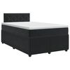 vidaXL Pat boxspring cu saltea cu headboard Negru 120 x 190 cm Catifea
