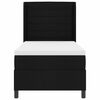 vidaXL Pat cu arcuri cu saltea cu headboard Negru 90 x 190 cm țesătură
