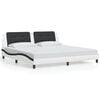 vidaXL Cadru de pat fără saltea Zadar alb și negru 200x200cm piele artificială