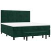 vidaXL Pat box spring cu saltea, verde &icirc;nchis, 160x200 cm, catifea