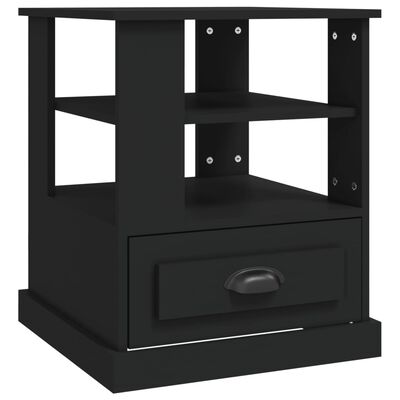 vidaXL Masă laterală, negru, 50x50x60 cm, lemn compozit