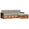 vidaXL Set de canapele de exterior 4 buc. Natural și gri deschis