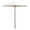 vidaXL Umbrelă de soare cu st&acirc;lp de lemn, alb crem, 270x270 cm