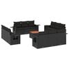 vidaXL Set mobilier de grădină cu perne, 13 piese, negru, poliratan