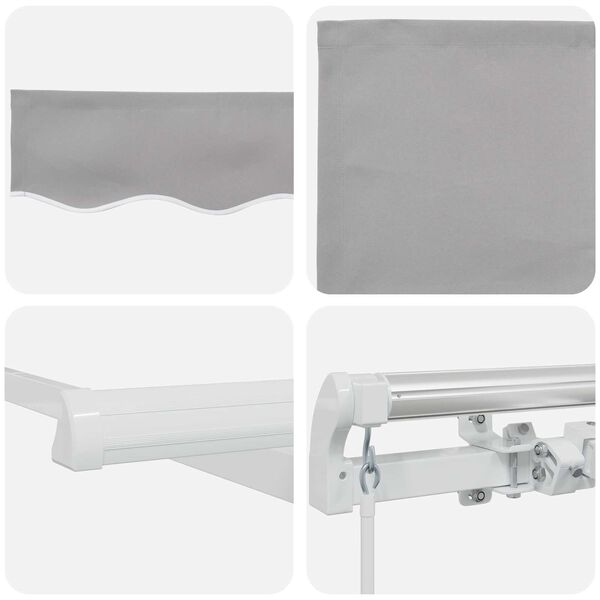 vidaXL Cortina Retractabilă Manual Gri deschis 400 × 300 cm