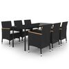 vidaXL Set mobilier de grădină cu perne, 7 piese, poliratan și sticlă