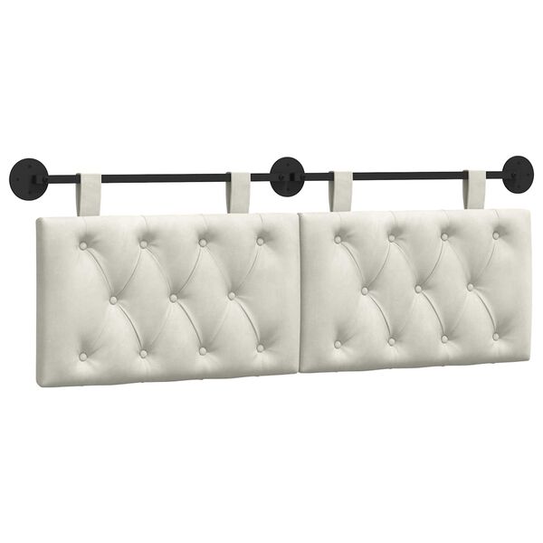 vidaXL Cap de pat suspendat Pe perete Crem 150 x 55 x 7 cm Catifea