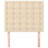 vidaXL Tăblie de pat crem 90x5x118/128 cm, material textil