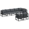 vidaXL Set de canapele pentru grădină 8 buc. Negru Aluminiu