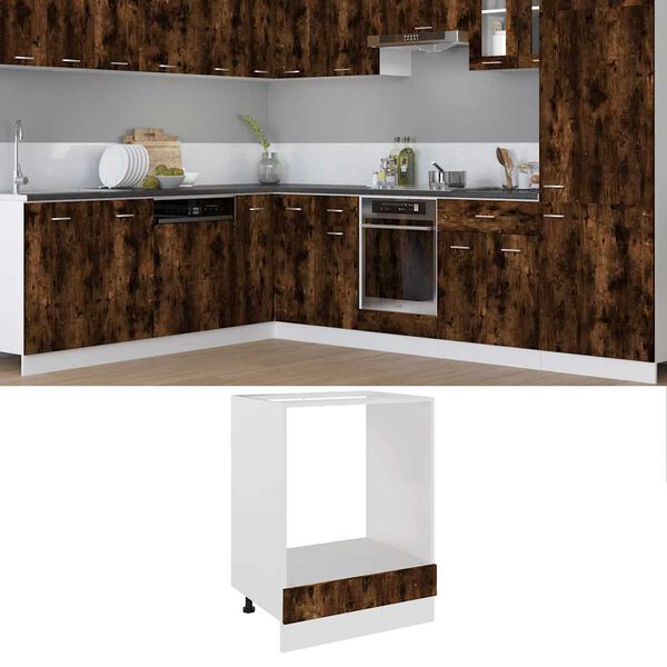 vidaXL Dulap pentru cuptor "Riga" stejar fumuriu 60x46x81,5 cm