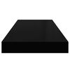vidaXL Raft de perete suspendat, negru, 60x23,5x3,8 cm, MDF