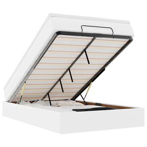 vidaXL Cadru de pat otoman cu saltea alb 120x200cm piele artificială