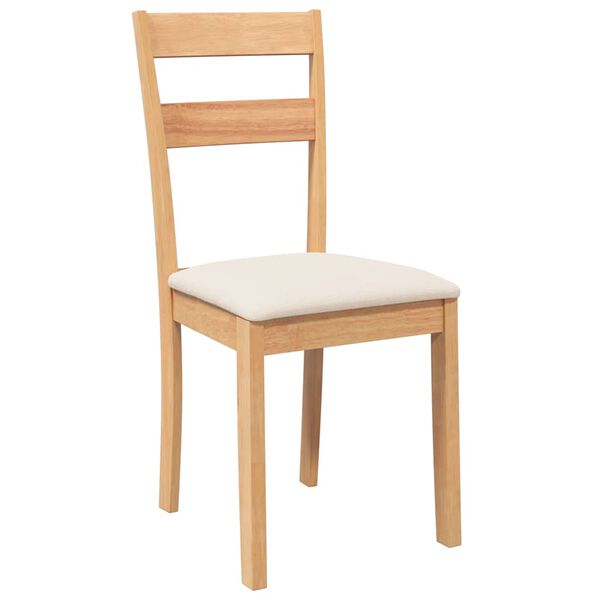 vidaXL Scaune sufragerie cu perne 2 buc cauciuc din lemn masiv natural