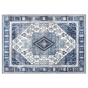 vidaXL Covor ORIZ Albastru &icirc;nchis 140 x 200 cm 100% Polyester