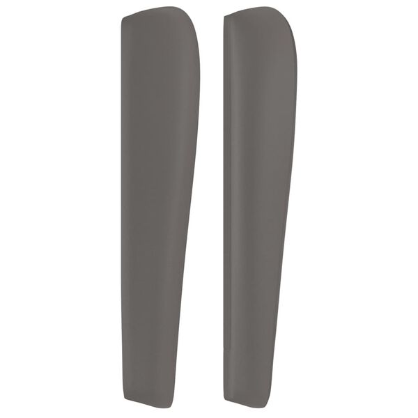 vidaXL Tăblie de pat cu aripioare gri 163x23x118/128 cm piele eco